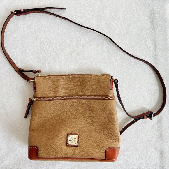 Dooney & Bourke Handbags - Dooney and Bourke Pebbled Leather Crossbody Bag in Sand, EUC
